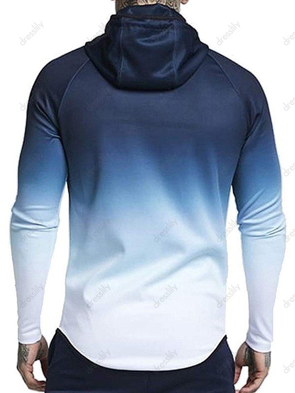 raglan sleeve zip up casual hoodie