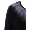 Robe en Velours Embellie d'Abeilles à Manches Longues - Noir 2XL