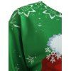 Sweat-shirt Père Noël et Flocon de Neige Imprimé - Vert M