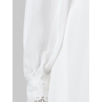 

Lace Panel Cut Out Long Sleeve Dress, White