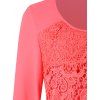 Long Sleeve Top with Lace Panel - multicolor M
