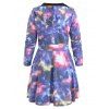 Long Sleeve Planet Hoodie Dress - ROYAL BLUE 2XL