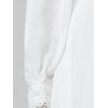 Robe Découpée Panneau en Dentelle à Manches Longues - Blanc XL