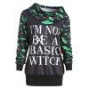 Halloween Bat Print Sweatshirt - BLACK S