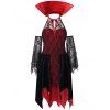 Halloween Vampire Costume Lace Dress - RED XL