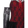 Halloween Vampire Costume Lace Dress - RED XL