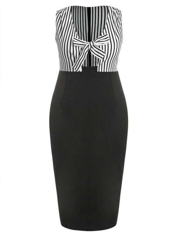 Plus Size Cut Out Sleeveless Bodycon Dress - Noir 2X