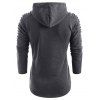 Solid Color Pleated Sleeve Long Fleece Hoodie - DARK GRAY 2XL