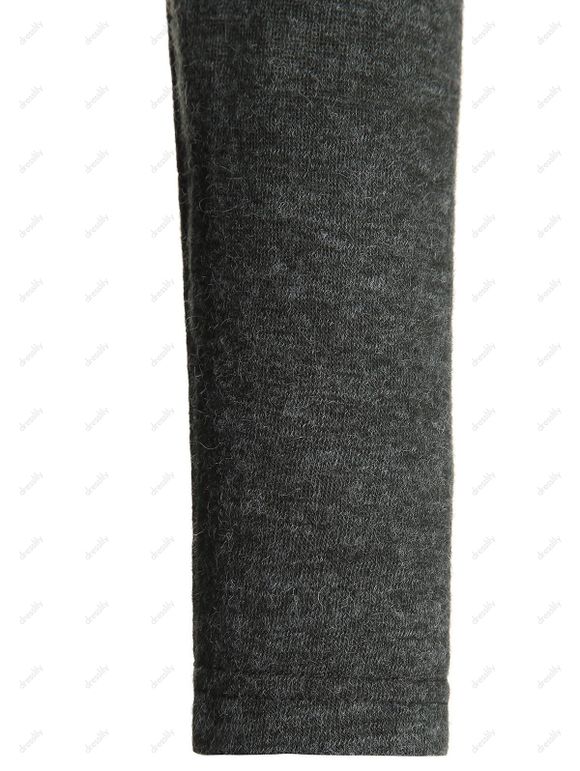 T-shirt à Capuche Panneau à Tartan à Manches Longues - Gris Foncé M