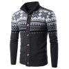 Christmas Geometric Snowflake Pattern Knitted Cardigan - DARK SLATE GREY L