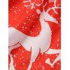 Vintage Elk Printed Christmas Dress - LAVA RED L