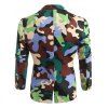 Blazer Camouflage avec Simple Boutonnage à Col Revers - multicolor XL