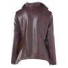 Faux Fur Panel PU Leather Jacket - PUCE L