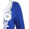 Robe Tunique Panneau au Crochet à Manches Evasées - Bleu S