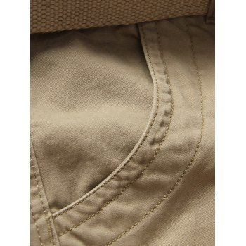 

Zip Up Multi Pockets Solid Cargo Pants, Light khaki