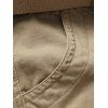 Pantalon Cargo en Couleur Unie Zippé avec Multi-Poches - Kaki Léger XL