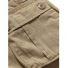 Pantalon Cargo en Couleur Unie Zippé avec Multi-Poches - Kaki Léger XL