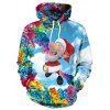 Sweat à Capuche Père Noël Imprimé avec Poche Kangourou - multicolor L