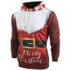 Sweat à Capuche Costume 3D Père Noël en Cravate Imprimé - Châtaigne Rouge XL