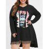 Robe Droite Panneau en Résille avec Motif de Grande Taille - Noir 2X