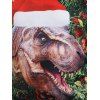3D Christmas Dinosaur Print Kangaroo Pocket Hoodie - MEDIUM SEA GREEN 2XL