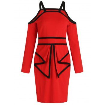 cold shoulder peplum dress