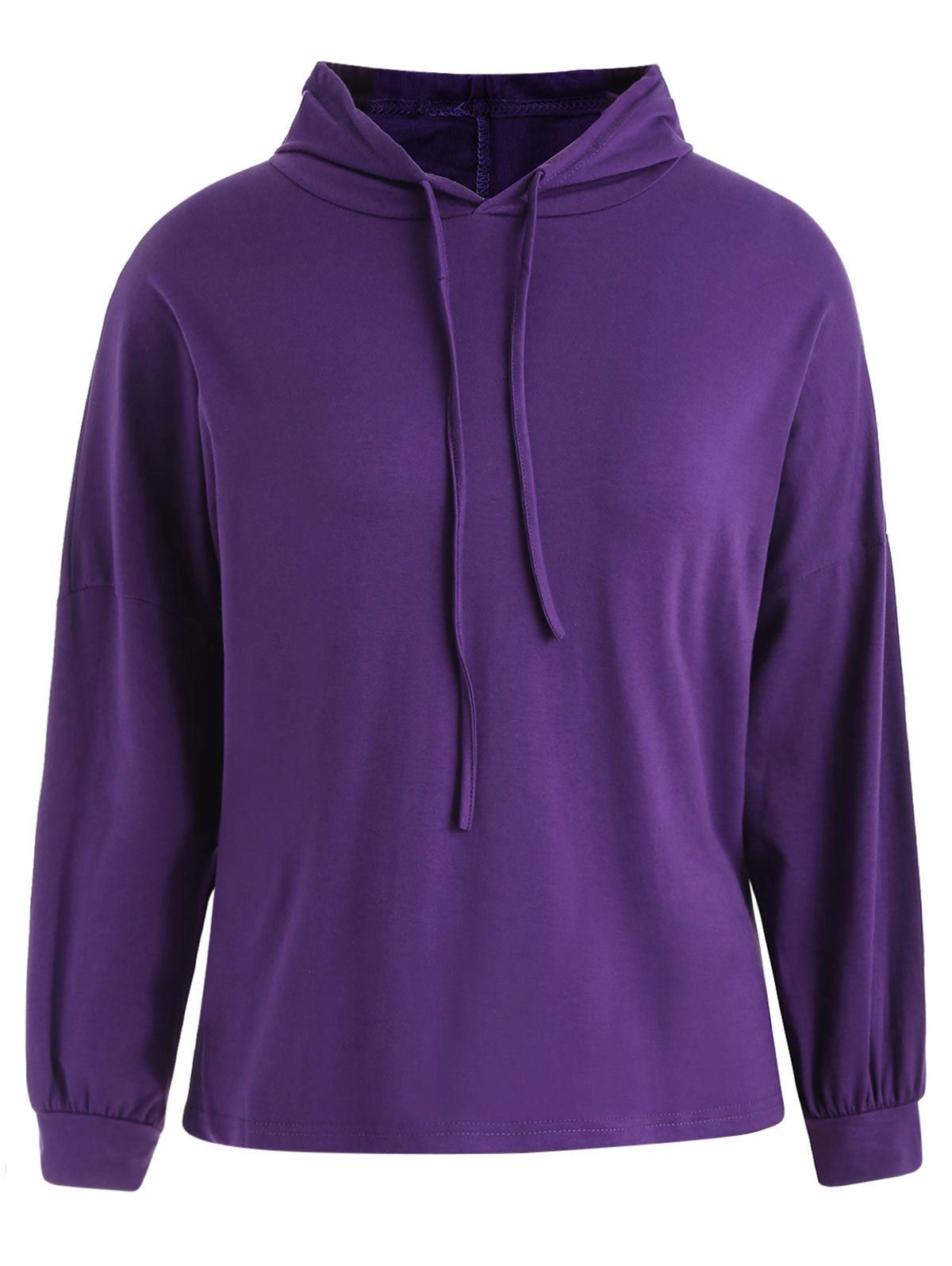 

Plus Size Dropped Shoulder Hoodie, Purple