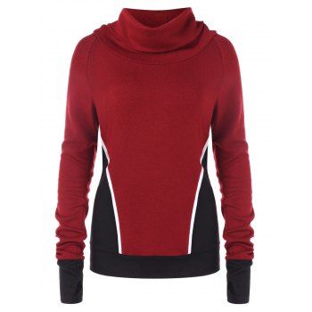 Color Block Raglan Sleeve Turtleneck Sweatshirt dresslily imagine noua 2022