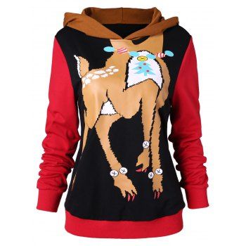 

Christmas Elk Ear Hoodie, Black