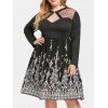 Robe Panneau en Maille de Grande Taille - Noir 2X