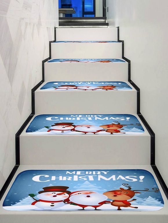 Tapis d'Escalier Joyeux Noël Motif des Amis - multicolor 5PCS X 28 X 9 INCH