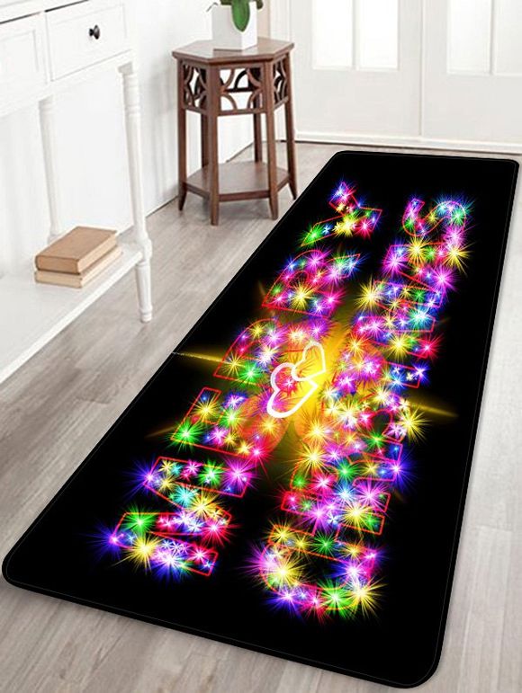 Tapis Anti-dérapant Absorbant d'Eau Motif de Joyeux Noël - multicolor W24 X L71 INCH
