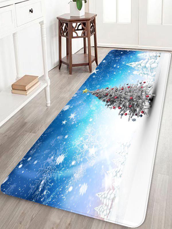 

Christmas Tree in Snow Print Area Rugs, Multi