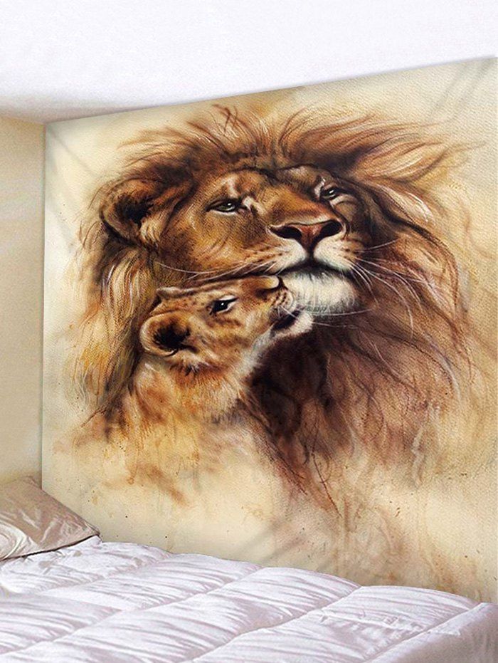 

Lions Print Tapestry Wall Hanging Decoration, Multi