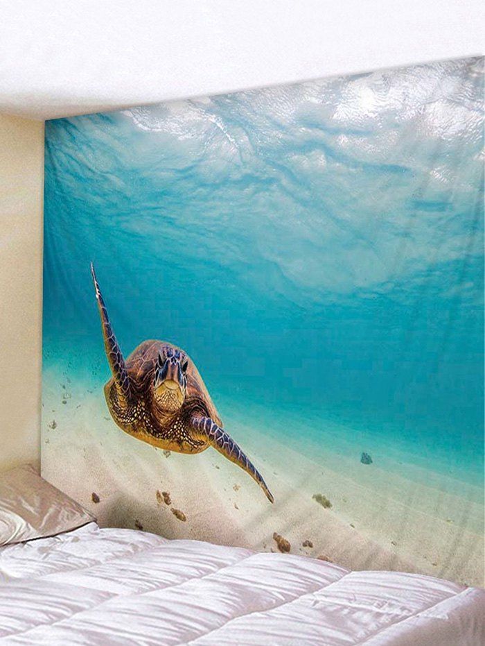 

Ocean Turtle Print Tapestry Wall Hanging Decoration, Blue
