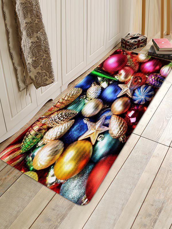 

Colorful Christmas Ball Star Print Area Rugs, Multi