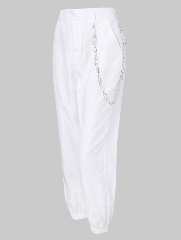 Pantalon de Jogging Embelli de Chaîne - Blanc XL