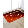 Tapis Anti-dérapant Absorbant d'Eau Motif d'Etoile et de Joyeux Noël - Châtaigne Rouge W16 X L24 INCH