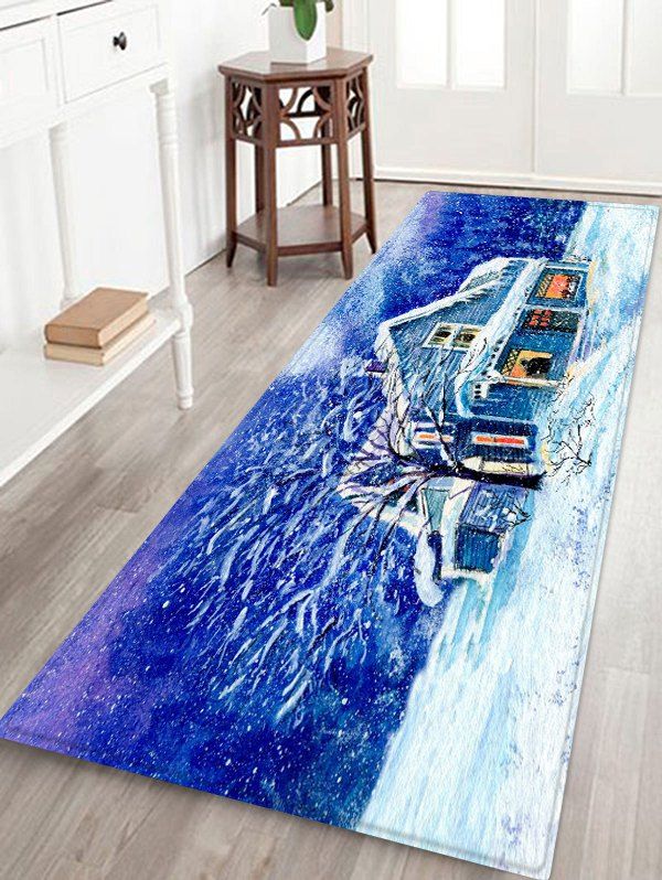 

Christmas House Pattern Anti-skid Area Rug, Multi