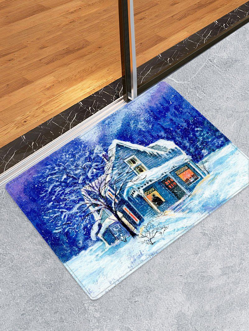 

Christmas House Pattern Anti-skid Area Rug, Multi