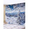 Tapisserie Murale Pendante Amovible Neige et Montagne Imprimés - Blanc W59 X L59 INCH