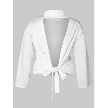 

Plus Size Cut Out Tie Back T-shirt, White