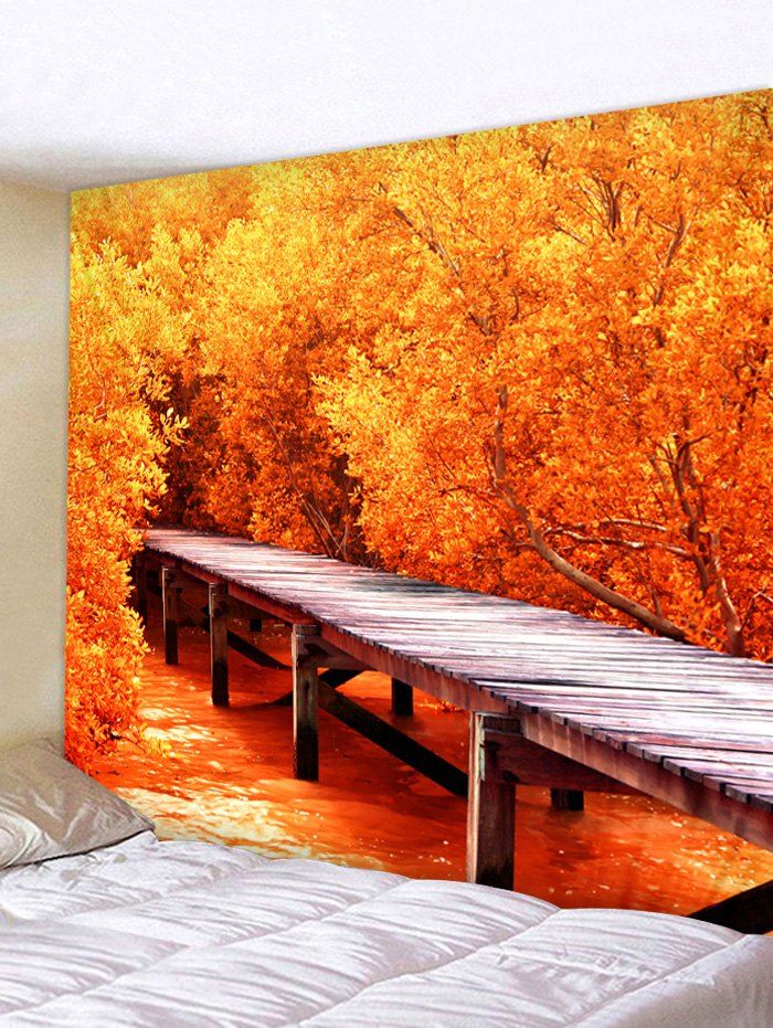 

Leaf Bridge Tapestry Wall Art Home Decor, Dark orange