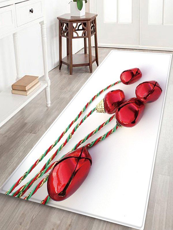

Christmas Bells Pattern Water Absorption Area Rug, Multi
