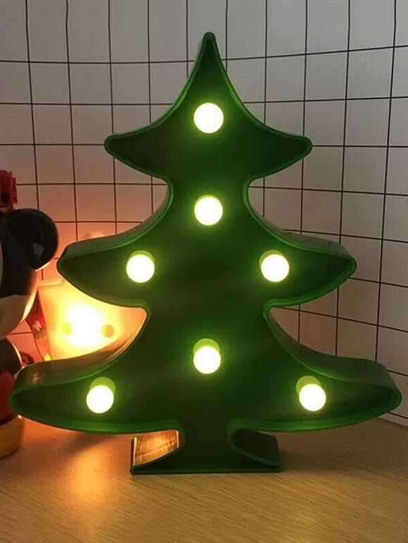 Lampe de Nuit LED en Forme de Sapin de Noël - Vert 