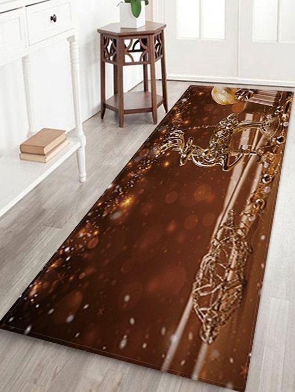 Tapis Anti-dérapant Absorbant d'Eau Motif Trucs de Noël - multicolor W24 X L71 INCH