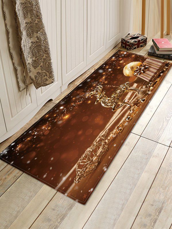 

Christmas Props Pattern Water Absorption Area Rug, Multi