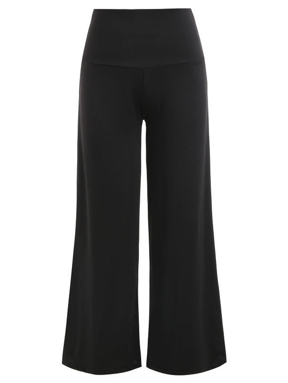 Pantalon Jambe Large à Taille Haute - Noir XL
