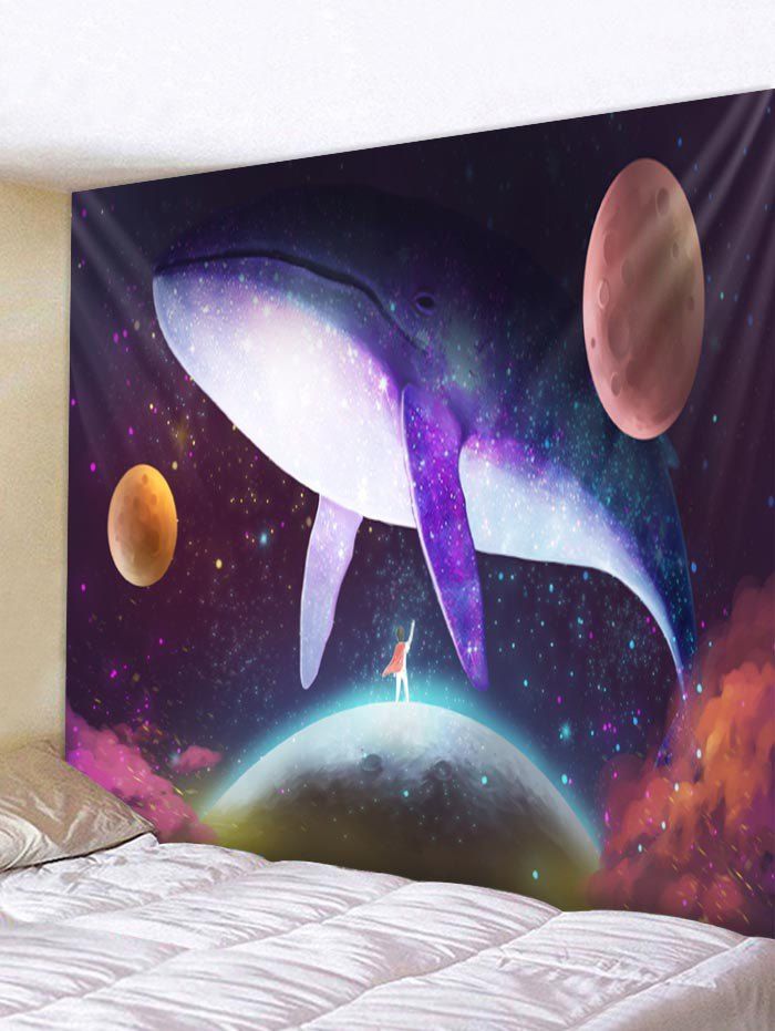 

Planet Dolphin Print Tapestry Wall Hanging Decoration, Multi