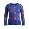T-shirt d'Halloween Lanterne de Citrouille Imprimée de Grande Taille - Bleu 2X